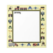 Bloc-note Trains, Plaines et Automobiles Garçons Monogrammes (Devant)