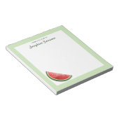 Bloc-note Tranche de fruit de pastèque sur fond vert avec te (Incliné)