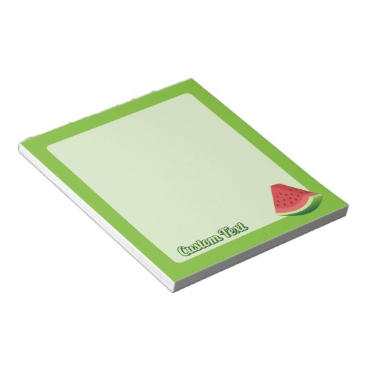 Bloc-note Tranche de pastèque sur fond vert clair (Incliné)