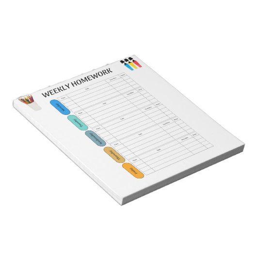 BLOC-NOTE TRAVAIL À DOMICILE HEBDOMADAIRE (Incliné)