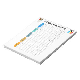 BLOC-NOTE TRAVAIL À DOMICILE HEBDOMADAIRE