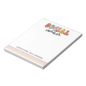 Bloc-note Travailleur social rétro personnalisé (Tourné)