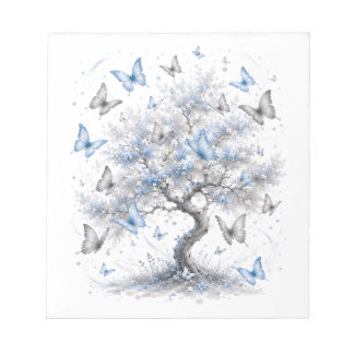 Bloc-note Tree of Life Blue Butterflies Notepad