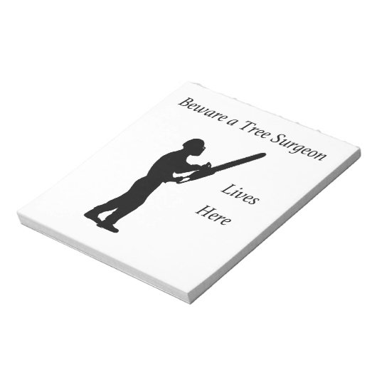 Bloc-note Tree Surgeon Arborist at work present Chainsaw (Tourné)