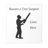 Bloc-note Tree Surgeon Arborist at work present Chainsaw (Devant)