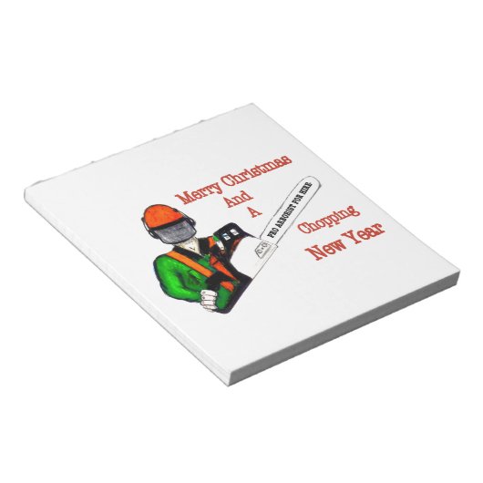 Bloc-note Tree Surgeon Arborist at work present Chainsaw (Incliné)