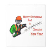 Bloc-note Tree Surgeon Arborist at work present Chainsaw (Devant)