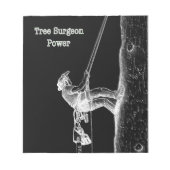 Bloc-note Tree Surgeon Arborist at work present Chainsaw (Devant)