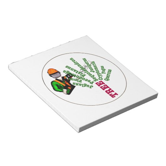 Bloc-note Tree Surgeon Arborist at work present Chainsaw (Incliné)