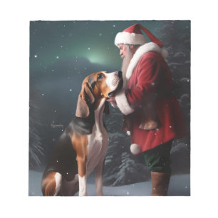 Bloc-note Treeing Walker Coonhound Père Noël Noël