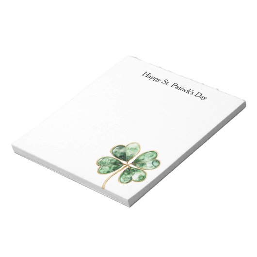 Bloc-note Trèfle Vert Or Saint-Patrick (Tourné)
