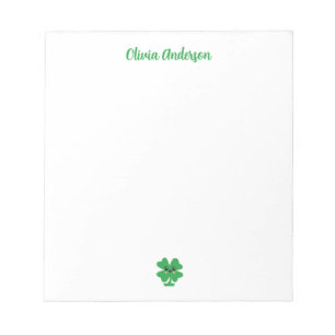 Bloc-note Trèfle Vert St. Patrick Personnalisé Enfants