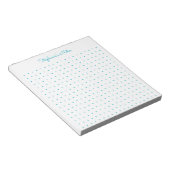 Bloc-note Trendy Aqua Grille de Points Personnalisée (Incliné)