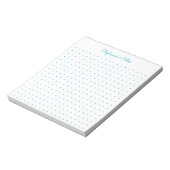 Bloc-note Trendy Aqua Grille de Points Personnalisée (Tourné)