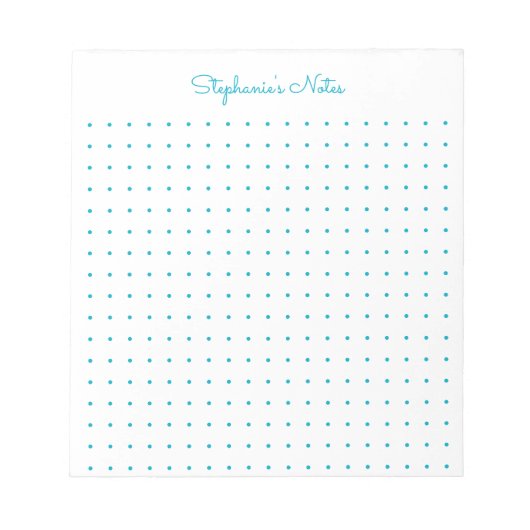 Bloc-note Trendy Aqua Grille de Points Personnalisée (Devant)