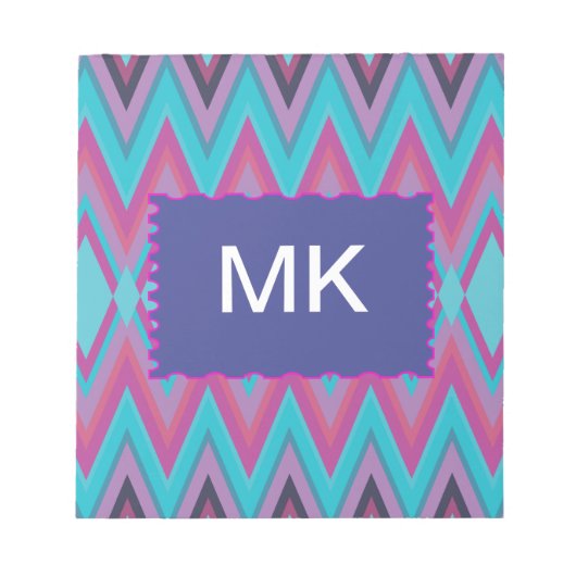 Bloc-note Tribal pourpre et Aqua (Devant)