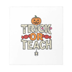 Bloc-note Trick Or Teach Halloween Professeur Vintage Vector