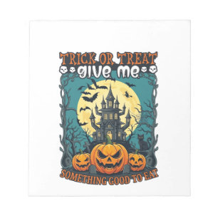 Bloc-note Trick Or Treat Halloween Maison Hantée Citrouilles
