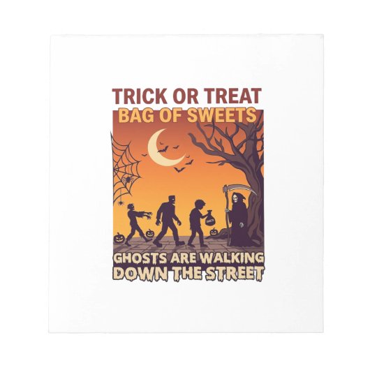 Bloc-note Trick Or Treat Halloween Zombies Grim Reaper Citro (Devant)