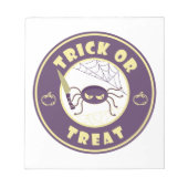 Bloc-note Trick ou traiter l'araignée halloween style Starbu (Devant)