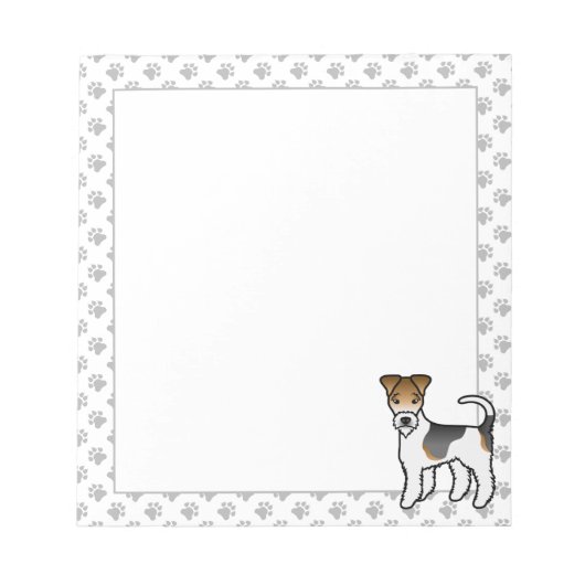 Bloc-note Tricolore Wire Fox Terrier mignon Dessin Cartograp (Devant)