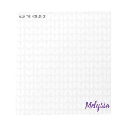 Bloc-note Tricot personnalisé (Devant)