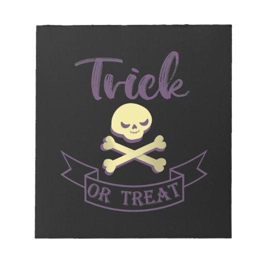 Bloc-note Tricoter ou traiter les os croisés du crâne Ruban  (Devant)