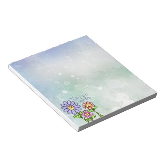 Bloc-note Trio coloré à Doodle Flower (Incliné)