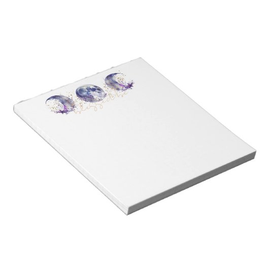 Bloc-note Triple lune violet et or (Incliné)