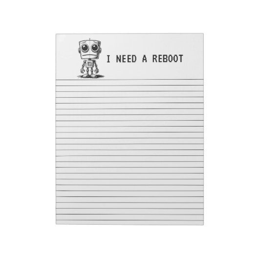Bloc-note Triste Robot - J'Ai Besoin D'Un Redémarrage (Tourné)