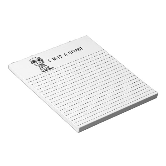 Bloc-note Triste Robot - J'Ai Besoin D'Un Redémarrage (Incliné)