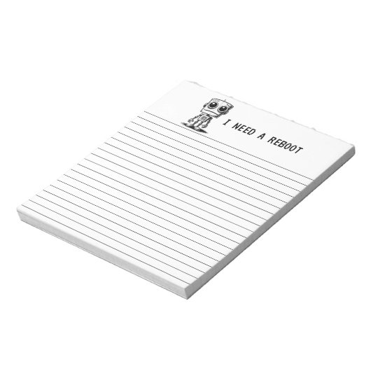 Bloc-note Triste Robot - J'Ai Besoin D'Un Redémarrage (Tourné)