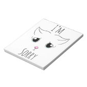 Bloc-note Triste visage de chat : Je suis désolé (Tourné)