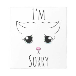 Bloc-note Triste visage de chat : Je suis désolé