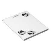 Bloc-note trois balles de basket blanc noir nom personnalisé (Incliné)