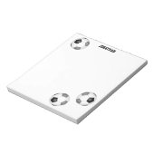 Bloc-note trois balles de football gris noir personnalisées (Tourné)