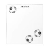 Bloc-note trois balles de football gris noir personnalisées (Devant)