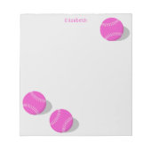 Bloc-note trois couettes roses filles sport personnalisé (Devant)