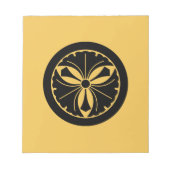 Bloc-note Trois feuilles de ginkgo avec épées en cercle (Devant)