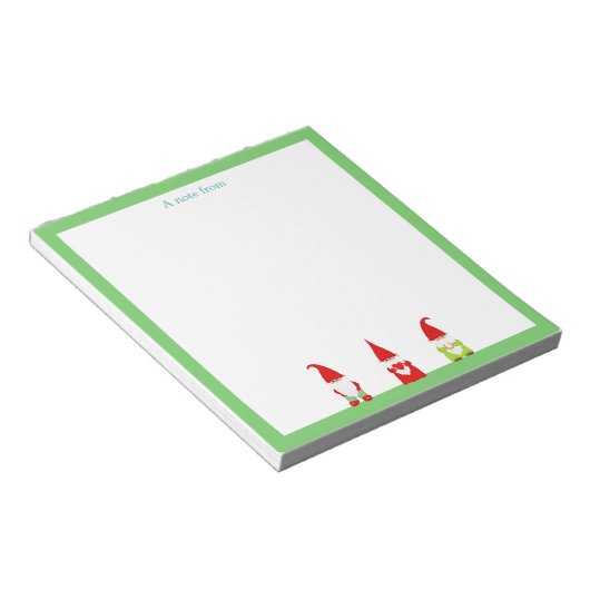 Bloc-note Trois Gnomes avec cadre vert simple (Incliné)