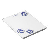 Bloc-note trois volleyballs blancs bleus personnalisés (Incliné)
