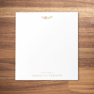 Bloc-note Trompette d'or Enseignant de musique simple et élé