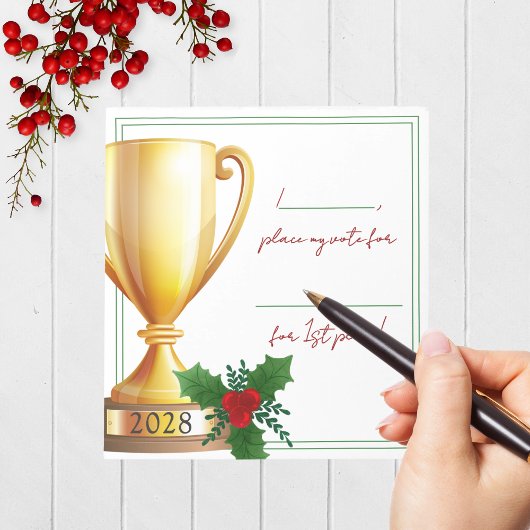 Bloc-note Trophy Holiday Contest Voting Notepad Pack de 40