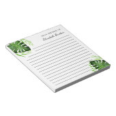 Bloc-note Tropical Feuille Jungle Script Personnalisé Chic (Incliné)