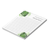 Bloc-note Tropical Feuille Jungle Script Personnalisé Chic (Tourné)