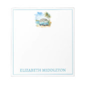 Bloc-note Tropical Island Retro Blue Bus (Devant)