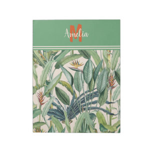 Bloc-note Tropical Jungle Banana Tree Strelitzia Monogramme