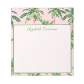 Bloc-note Tropical Palm Trees on Pink Personalized (Devant)
