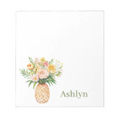 Bloc-note Tropical Pineapple Blush Yellow Floral (Devant)