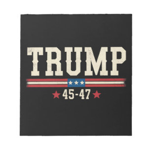 Bloc-note Trump 45 47 États-Unis Drapeau rétro Vintage